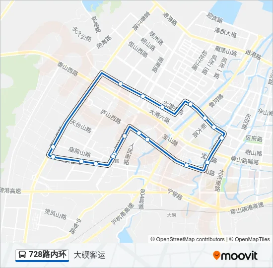 公交728内环路的线路图