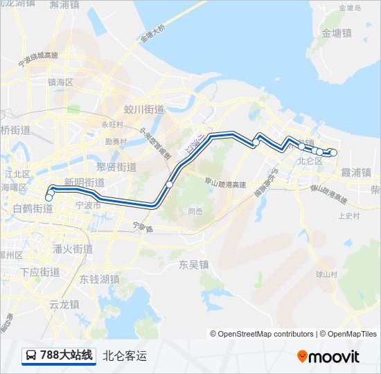 公交788大站路的线路图