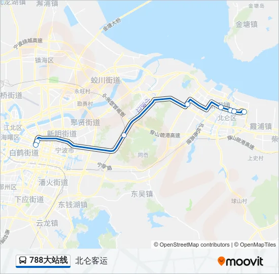 公交788大站路的线路图