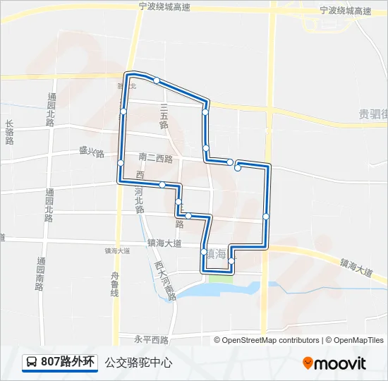 公交807外环路的线路图
