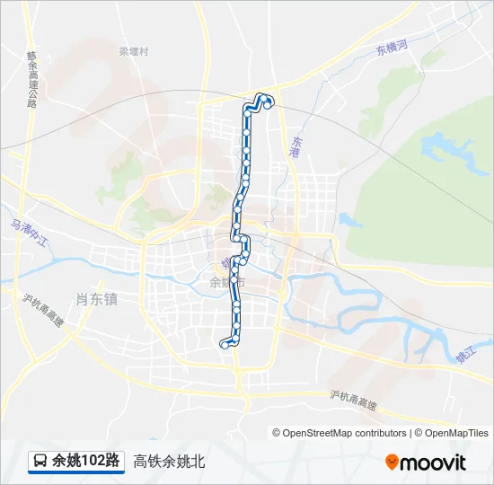公交余姚102路的线路图