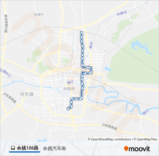 公交余姚106路的线路图