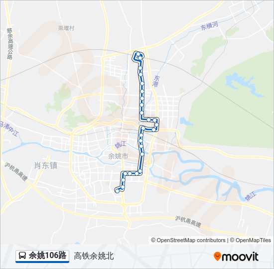公交余姚106路的线路图