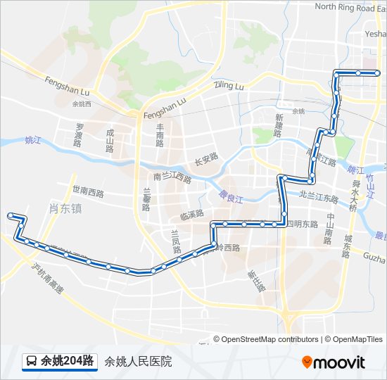公交余姚204路的线路图