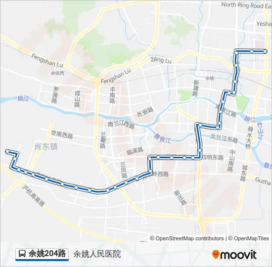 公交余姚204路的线路图