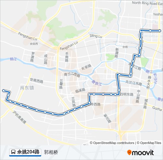 公交余姚204路的线路图