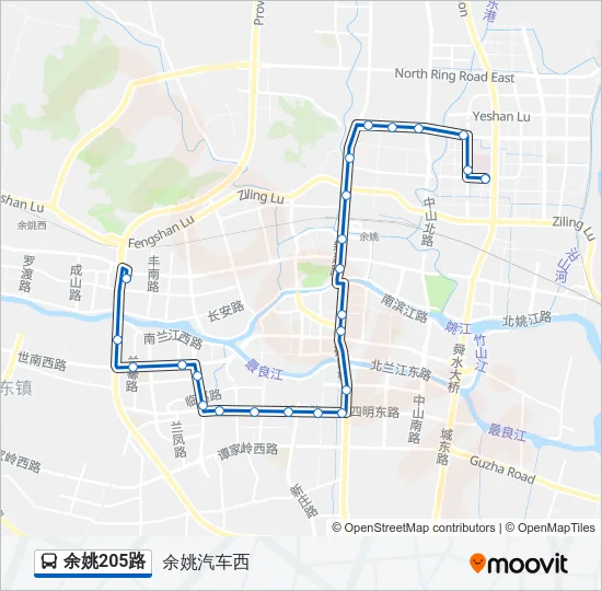 公交余姚205路的线路图