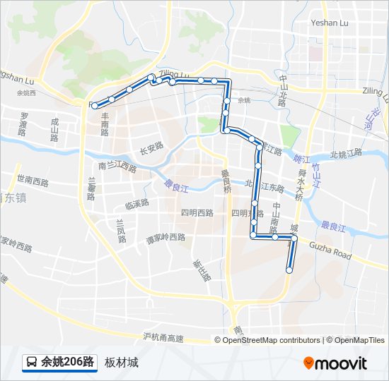 余姚206路 bus Line Map