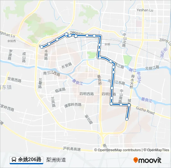 公交余姚206路的线路图