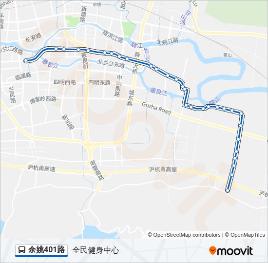 公交余姚401路的线路图