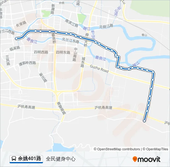 公交余姚401路的线路图