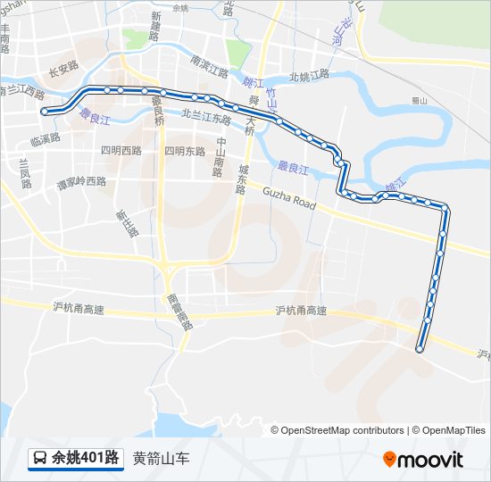 余姚401路 Bus Line Map
