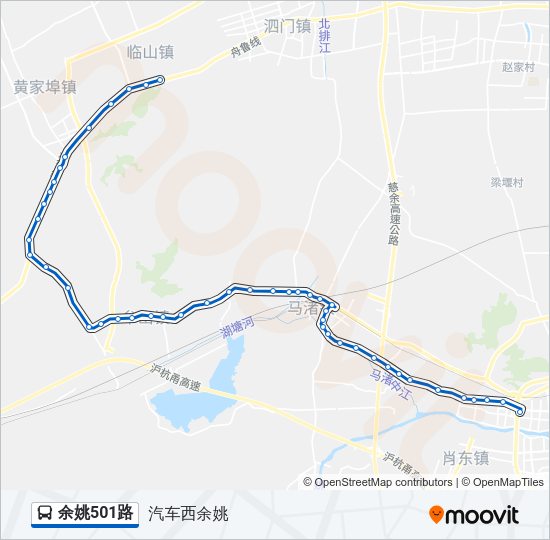 公交余姚501路的线路图