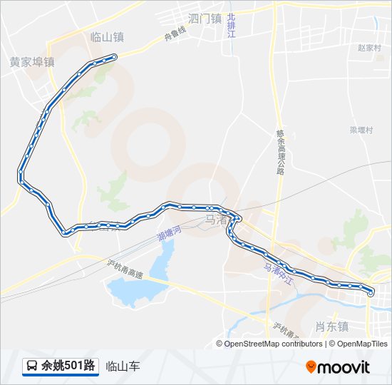 公交余姚501路的线路图