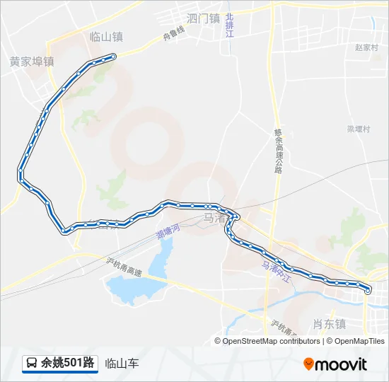 公交余姚501路的线路图