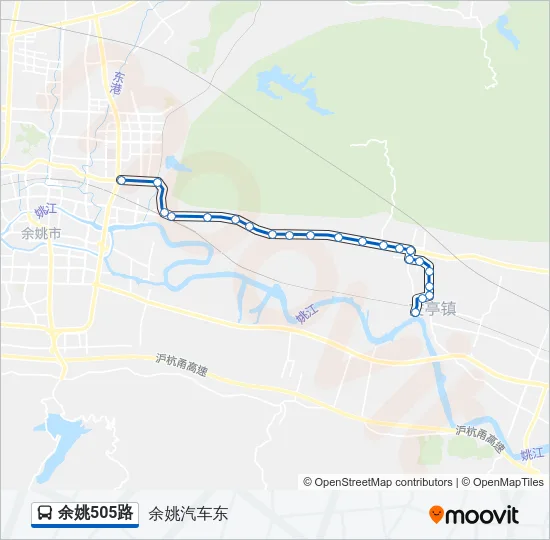 公交余姚505路的线路图