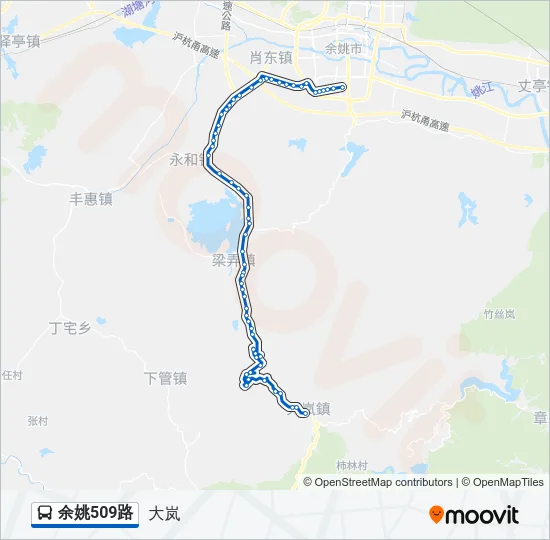 公交余姚509路的线路图