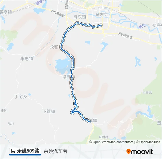 公交余姚509路的线路图