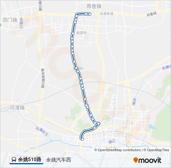 公交余姚510路的线路图