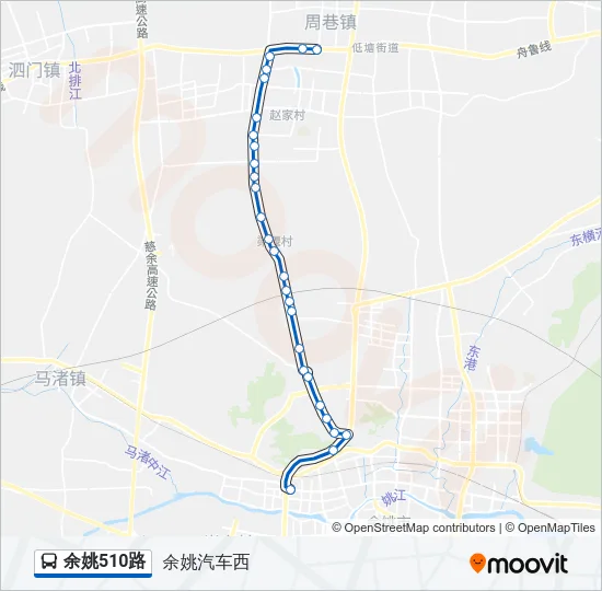 公交余姚510路的线路图