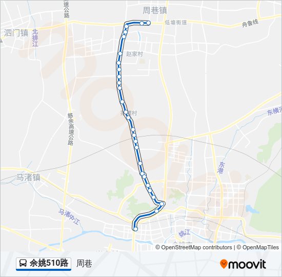 余姚510路 Bus Line Map