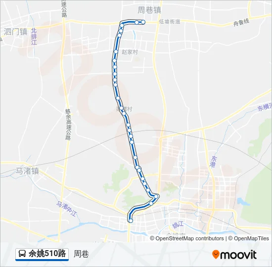 公交余姚510路的线路图