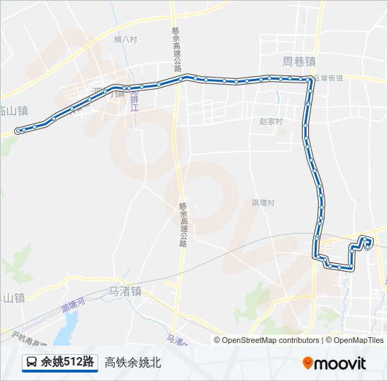 余姚512路 Bus Line Map