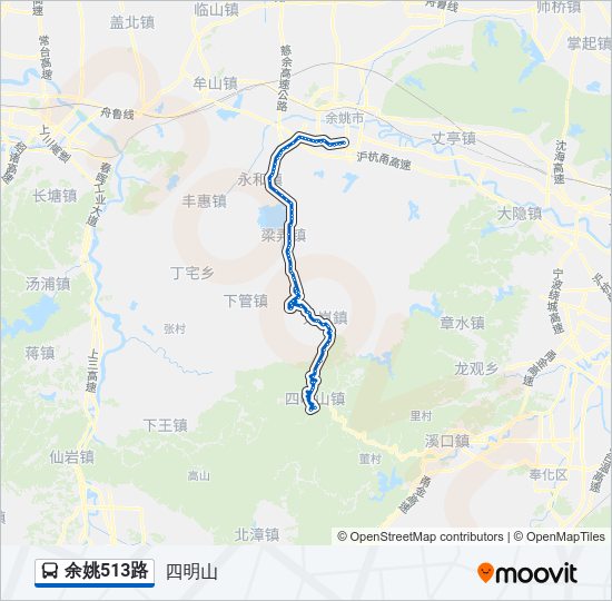 公交余姚513路的线路图