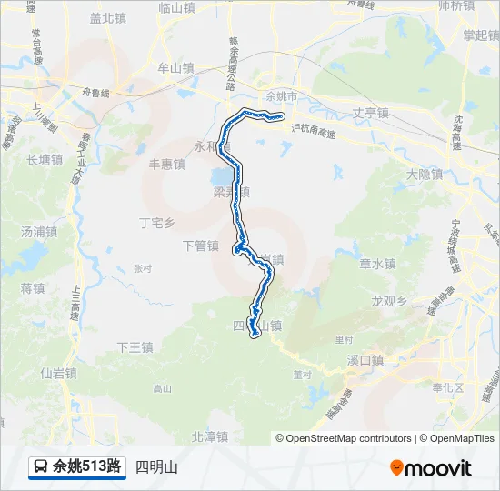 余姚513路 Bus Line Map