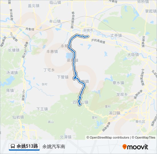 余姚513路 Bus Line Map
