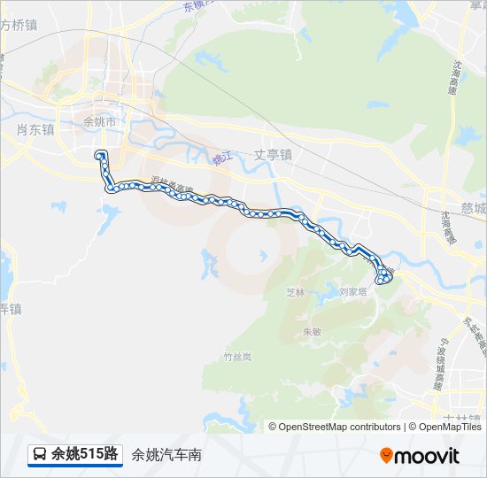 余姚515路 Bus Line Map
