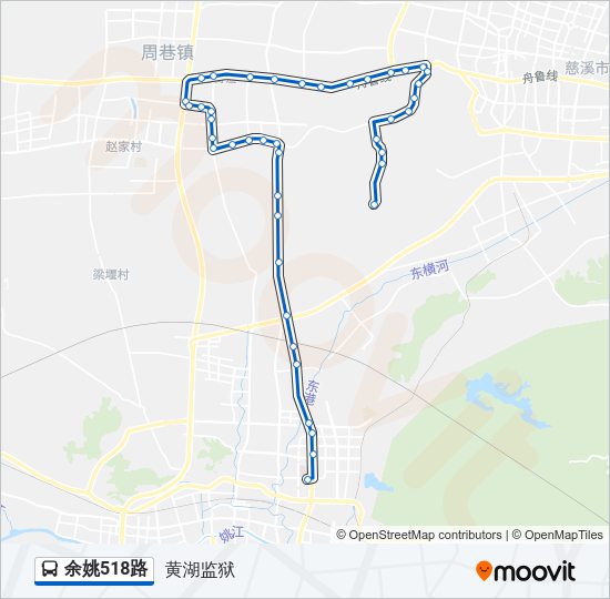 余姚518路 Bus Line Map