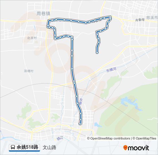 余姚518路 Bus Line Map