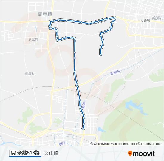 余姚518路 Bus Line Map