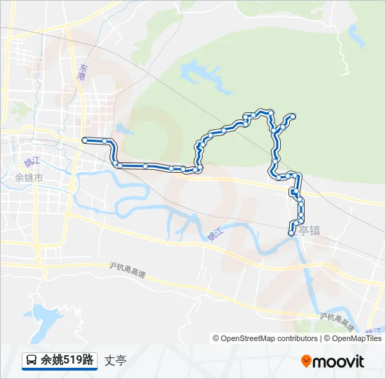 公交余姚519路的线路图