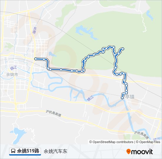 余姚519路 Bus Line Map
