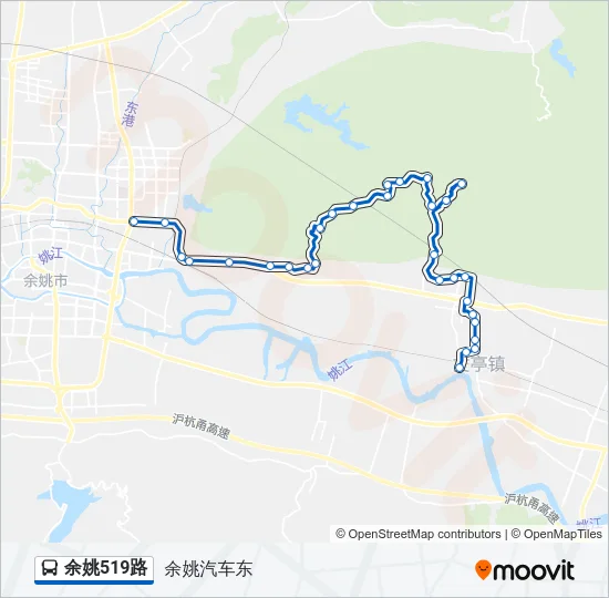 公交余姚519路的线路图