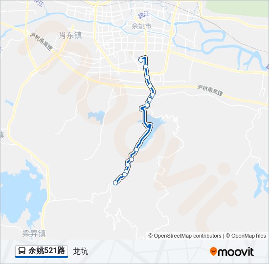 公交余姚521路的线路图