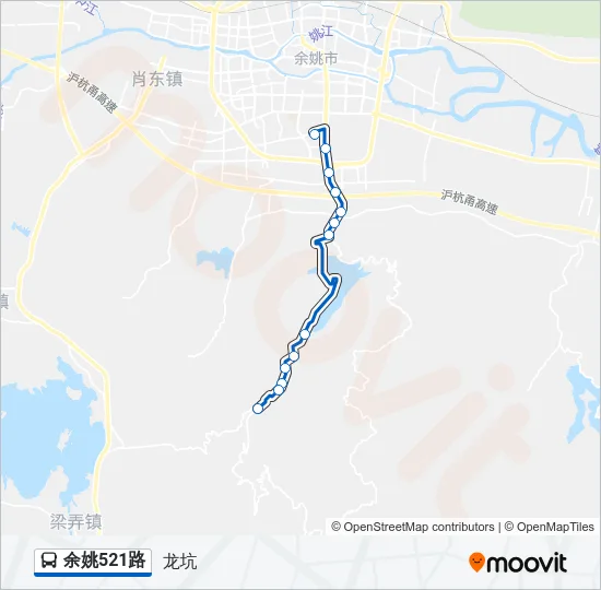 余姚521路 Bus Line Map