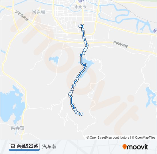 公交余姚522路的线路图