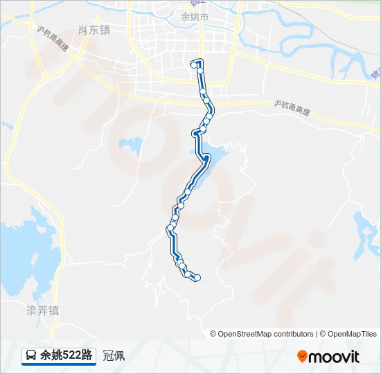 公交余姚522路的线路图