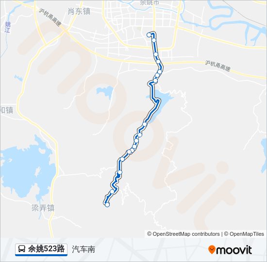 公交余姚523路的线路图