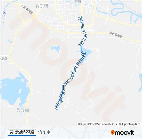 余姚523路 Bus Line Map
