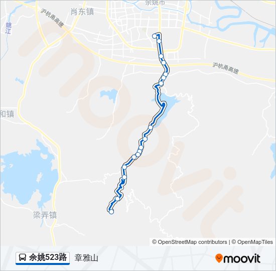 公交余姚523路的线路图