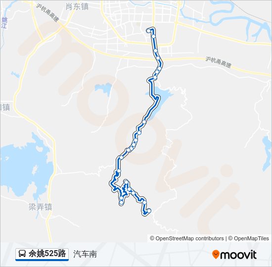 余姚525路 Bus Line Map