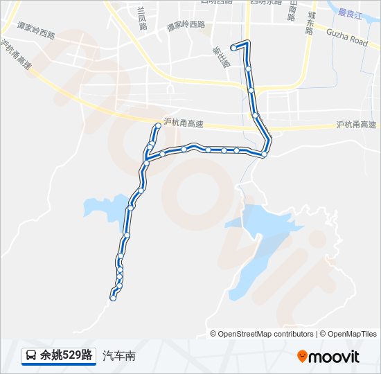 公交余姚529路的线路图