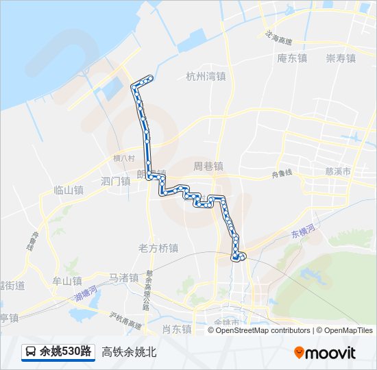 公交余姚530路的线路图