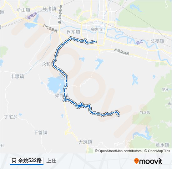 余姚532路 Bus Line Map