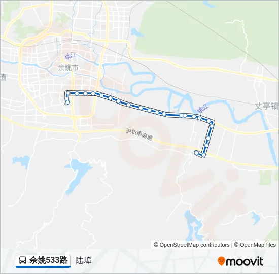 余姚533路 Bus Line Map