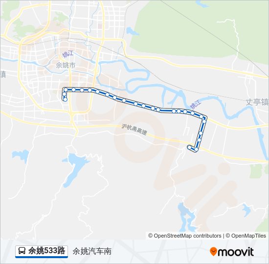 公交余姚533路的线路图